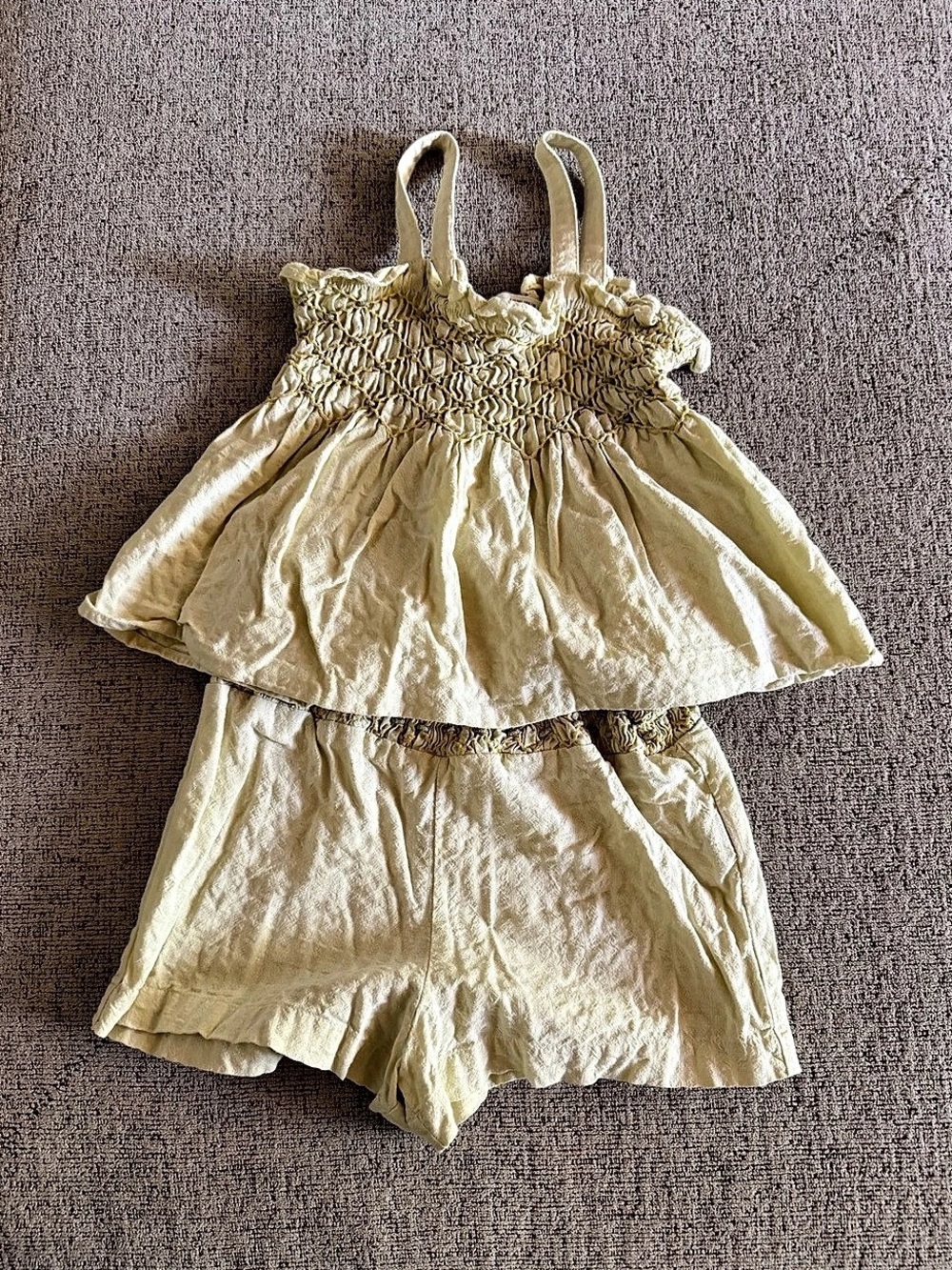 Zara Smocked Tank Top and Elastic Waist Shorts Set Shorts Set